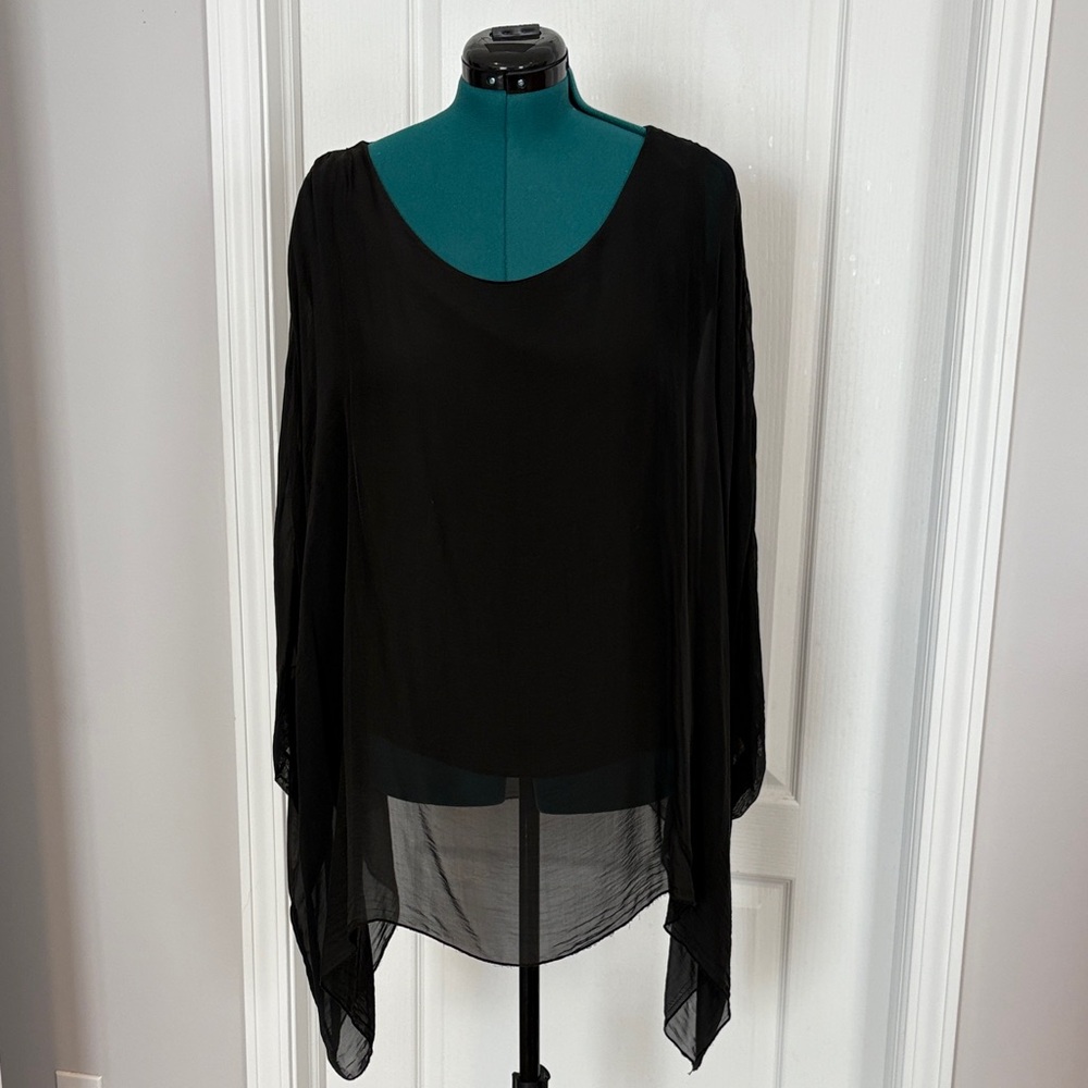 Elegant Black Sheer Women's Top